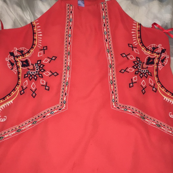 Coral tank with geometric print - Picture 3 of 3